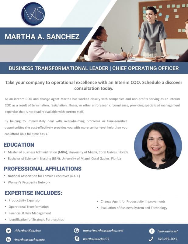 Martha A. Sanchez Bio one sheet